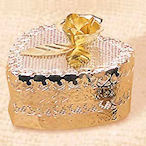 GHeart shaped box, Silver & Gold mesh plated