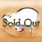 Silver plated heart with a touch of gold ribbon  2pc box
