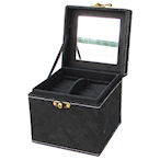 Carry this on board like a purse to keep your valuables safe, This has 3 seperate tray and a good sized mirror.