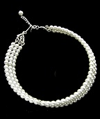  3 row choker 6mm pearls