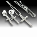 Designer Sterling silver with cz's 16in chain matching earring
