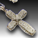 Georgeous cross White Gold Designer 18in chain