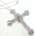 Genuine Austrian crystal cross 16in chain