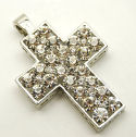 Crystal and Rhodium 2.5in cross with removable magnetic 40mm X 6mm cross