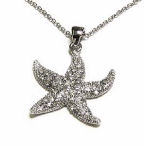  Rhodium starfish CZ 30x30 16in chain ON ORDER