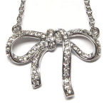 Rhodium Ribbon 37x37mm on 16in chain