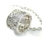 White gold p gucci inspired wide ring 18 in necklace on order matching earrings