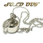 White gold apple 15x15mm 16in chain