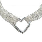 Tiffany style heart silver necklace