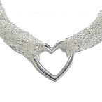 Tiffany style heart silver necklace