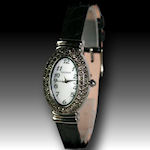 Ladies Waltham Austrian crystal and leather band