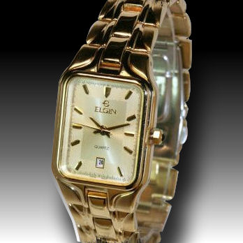 Mens Elgin elegant stylish golld tone with date and water resistant