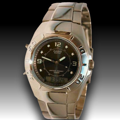 Casio Edifice analoge mens watch stainless steel 100M water resistant, alarm, day and date