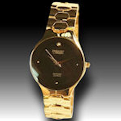 Embassy by Gruen 4 diamond gold tone elegant watch