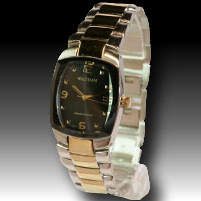 Waltham two tone all metal nice water resistant clasp band