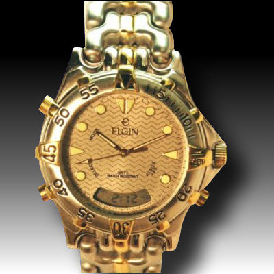Elgin water resistant and date gold tone