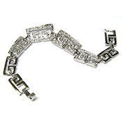 7218 $22 White Gold plate, chain link 8inL can be adjusted clasp closure