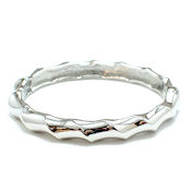 7263 $13 Silver hinged twisted metal bangle (2)