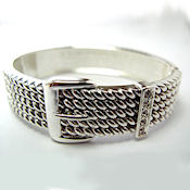 7276 $18  Antique silver belt buckle hinged bracelet 1in wide $3   (5)