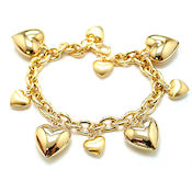 Gold dye casting 20mm 3D hollow heart charm