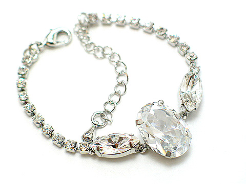 Rhinestone link bracelet $65