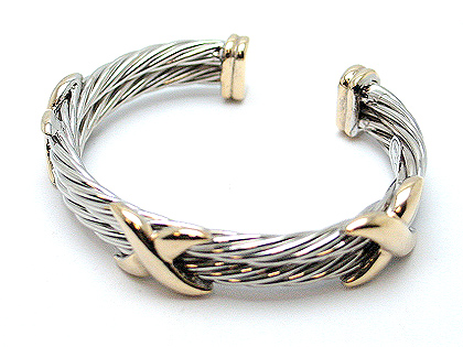 Designer inspired bangle two tone $30