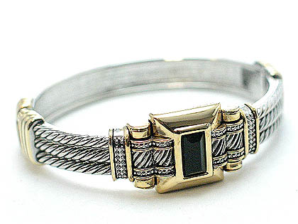 Designer twisted cable hinged with jet $30