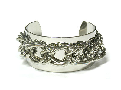 Rhodium chain cuff