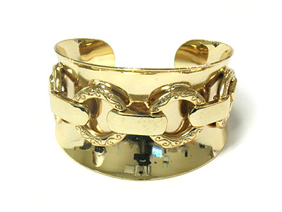 Wide gold layered metal cuff $25