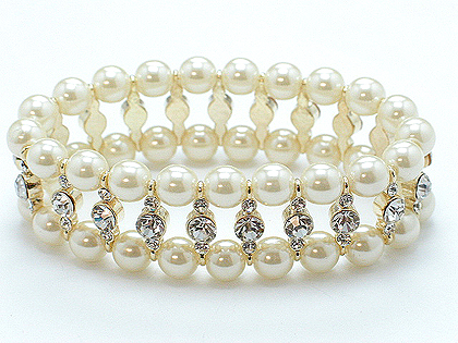 Pearl and Austrian crystal beautiful and classy bracelet