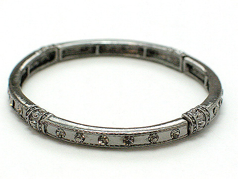 Designer stretch and stackable crystal bangle