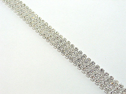 This delicate 4 row clasp fine rhinestone link bracelet is yours for only $55