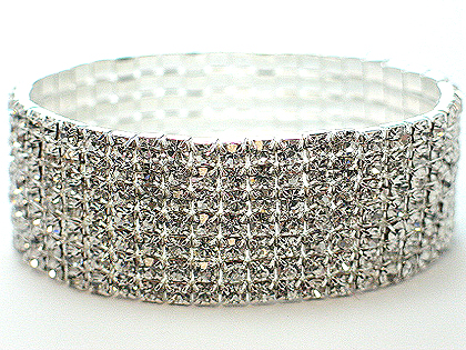  7 row rhinstone stretch bracelet $75