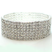 7 Row rhinestone stretch bracelet