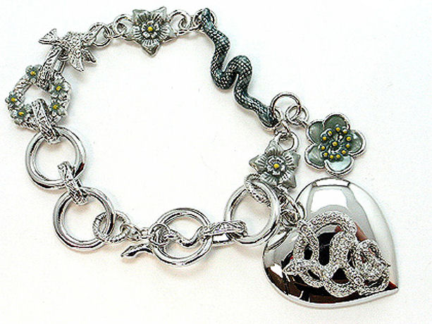 You can wear this 3D heart silver and crystal  bracelet Yurman inspired with pride $30