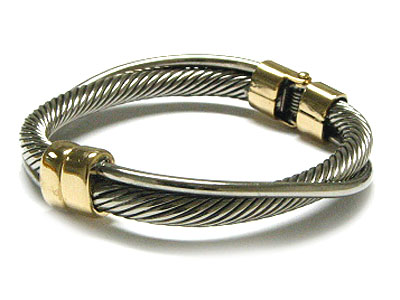 Designer gold and Rhodium swirl cable hinge bracelet $45