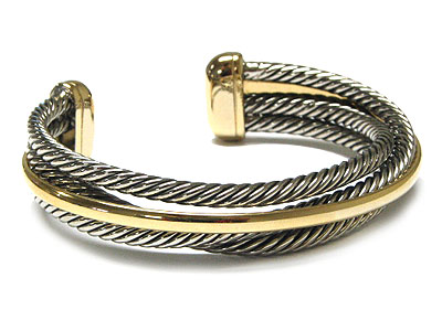  Rhodium two tone swirle bangle 60x60 14mm thick ON ORDER $45