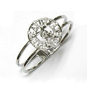 7355 $25 Designer White gold spring hinged