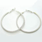 Large mesh hoop silver 2 and half inch