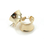 Gold wide hoop dainty earrings