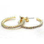 Gold 33mm Diameter with Rhinestone hoop single row