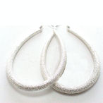 LARGE METALLIC 45MM silver EARRINGS