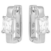 4.1g Sterling silver Rhodium pl 2/2.24ctw Emerald cut15mmL