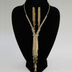 Magnificent this necklace is just that 14in with 3.5in ext and another 6in drop of rhinestones