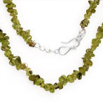 18 inch uncut Peridots in solid sterling silver