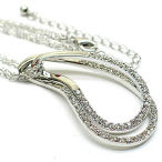 16in thin metal link 1 and half in drop 40mm heart genuine crystal