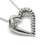18in heart Rhodium and silver