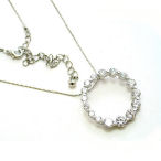 16inch thick metal cord 1inch drop cz life of journey heavy white gold plated