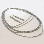 Beautiful multi stand 16 to 20 inch length silver set rhodium plated