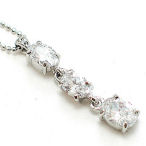  16 inch ball chain with 3 stone CZ drop